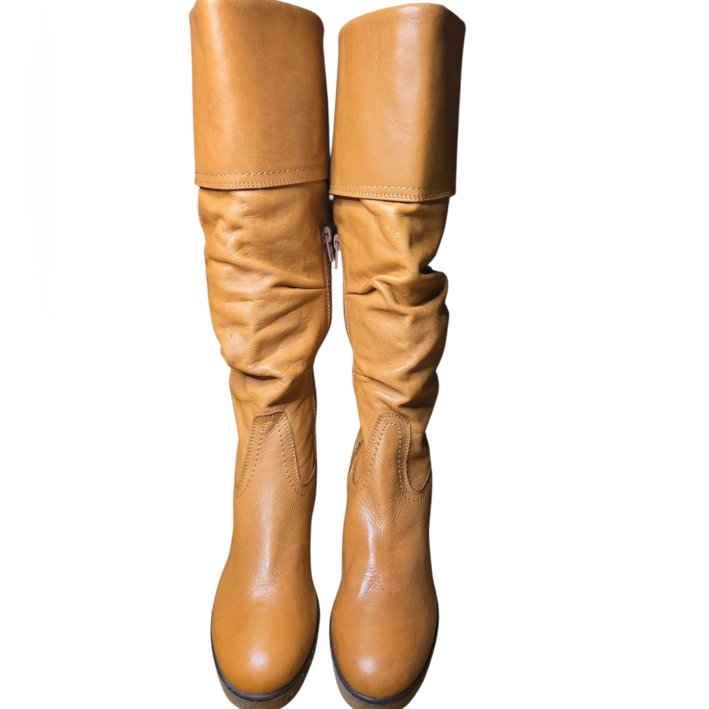 NWOT Vintage BRONX Gina Camel Wedge Slouch Boots EUR 40